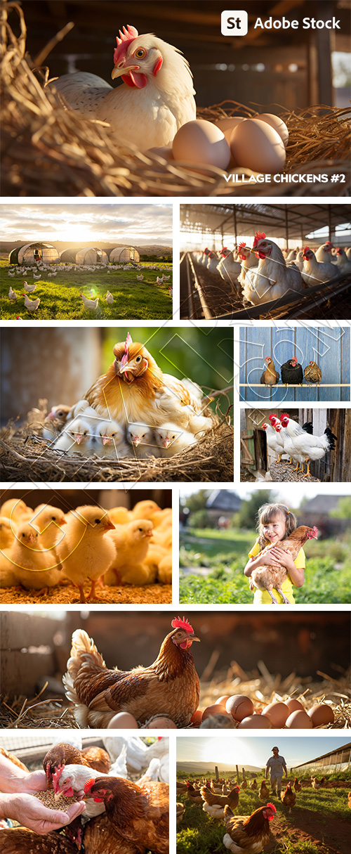 VILLAGE CHICKENS #2, 40xJPG