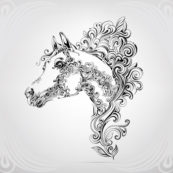 Horse Vector Art Illustrations #1, 25xAI