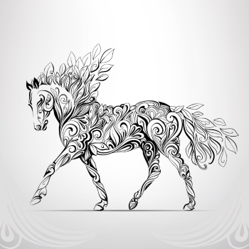 Horse Vector Art Illustrations #1, 25xAI
