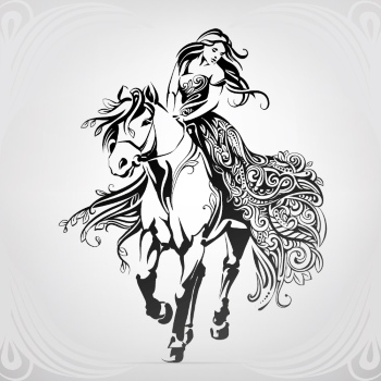 Horse Vector Art Illustrations #1, 25xAI
