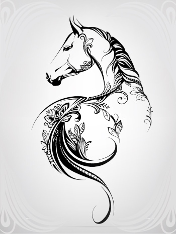 Horse Vector Art Illustrations #1, 25xAI