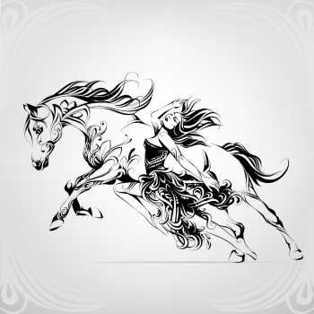 Horse Vector Art Illustrations #1, 25xAI