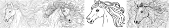 Horse Vector Art Illustrations #2, 28xAI