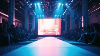 Empty Floodlit Catwalk for a Fashion Show 23xJPEG, 3xAI