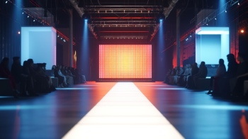 Empty Floodlit Catwalk for a Fashion Show 23xJPEG, 3xAI