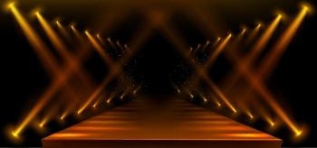 Empty Floodlit Catwalk for a Fashion Show 23xJPEG, 3xAI