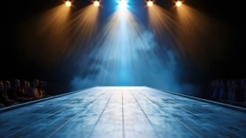 Empty Floodlit Catwalk for a Fashion Show 23xJPEG, 3xAI