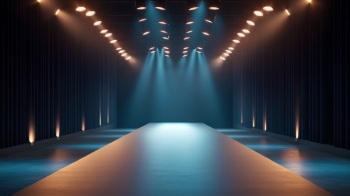 Empty Floodlit Catwalk for a Fashion Show 23xJPEG, 3xAI