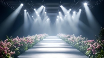 Empty Floodlit Catwalk for a Fashion Show 23xJPEG, 3xAI