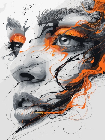 T-Shirt Design Fascinating Faces #5, 25xAI