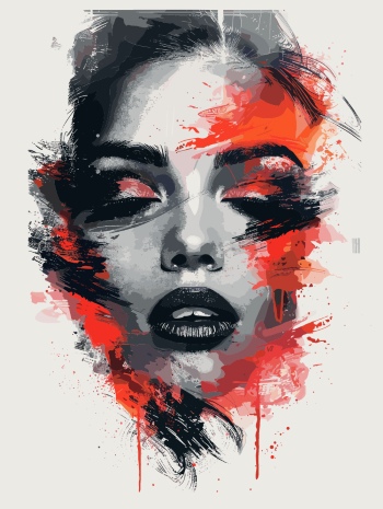 T-Shirt Design Fascinating Faces #5, 25xAI