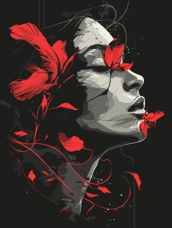 T-Shirt Design Fascinating Faces #5, 25xAI