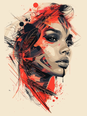 T-Shirt Design Fascinating Faces #5, 25xAI