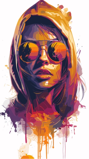 T-Shirt Design Fascinating Faces #5, 25xAI