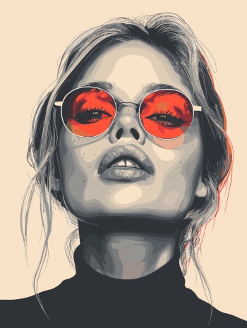 T-Shirt Design Fascinating Faces #5, 25xAI