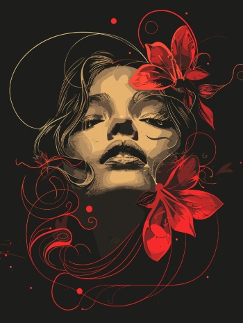 T-Shirt Design Fascinating Faces #5, 25xAI