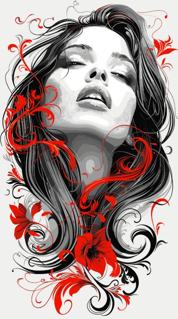 T-Shirt Design Fascinating Faces #6, 25xAI