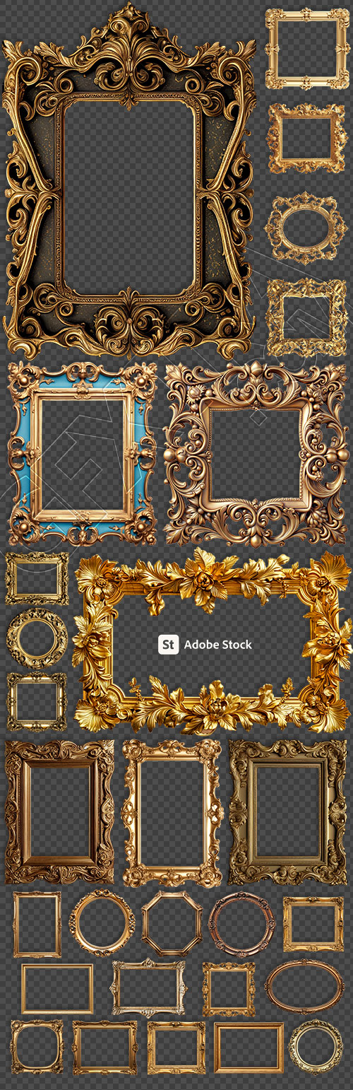 Gothic Frames #2, Transparent 25xPNG