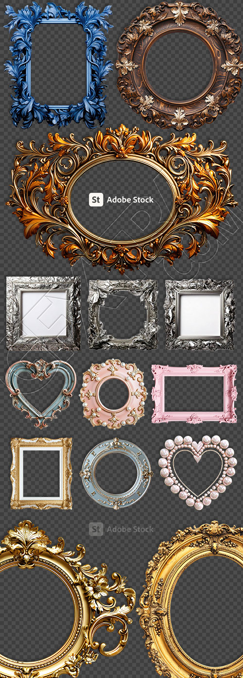 Gothic Frames #3, Transparent 25xPNG