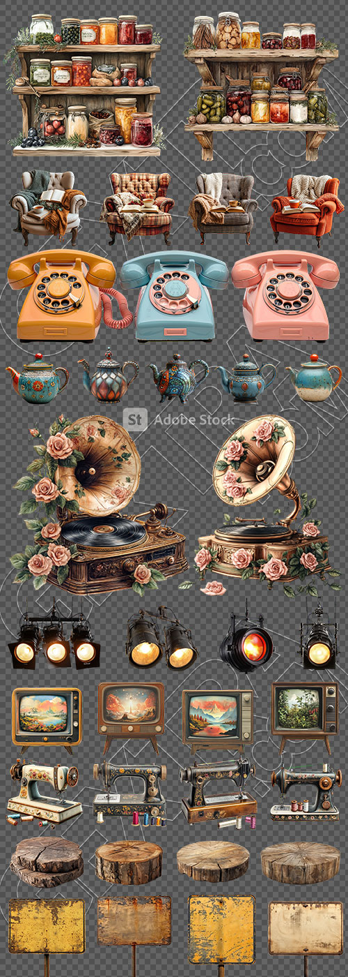 Vintage Objects #2, 20xPNG