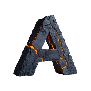 Lava Stone Letters 26xPNG