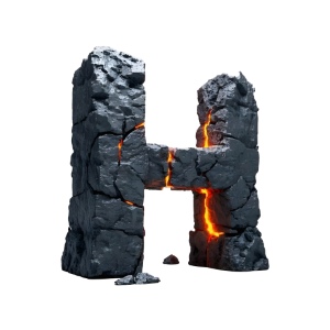 Lava Stone Letters 26xPNG