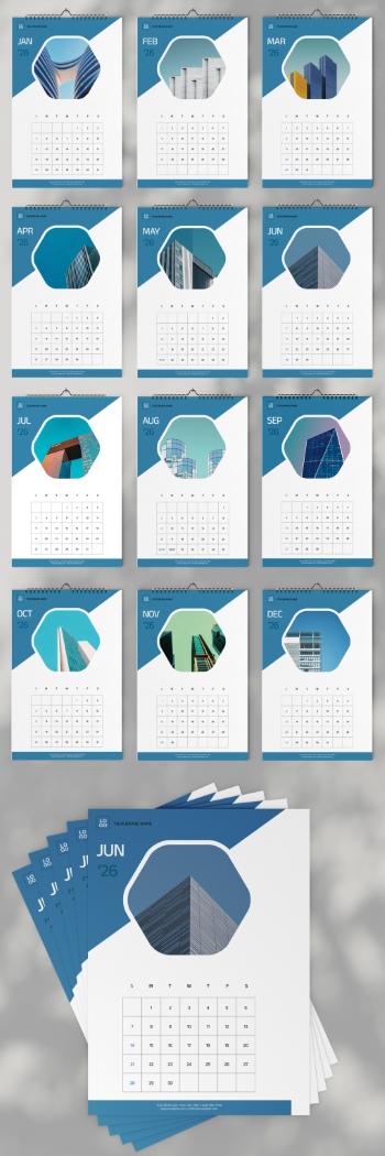 New Year 2026 Calendar Templates 29xINDT, 9xAIT