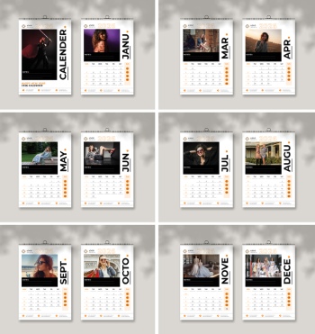 New Year 2026 Calendar Templates 29xINDT, 9xAIT