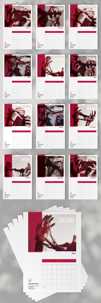 New Year 2026 Calendar Templates 29xINDT, 9xAIT