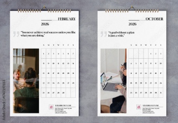 New Year 2026 Calendar Templates 29xINDT, 9xAIT
