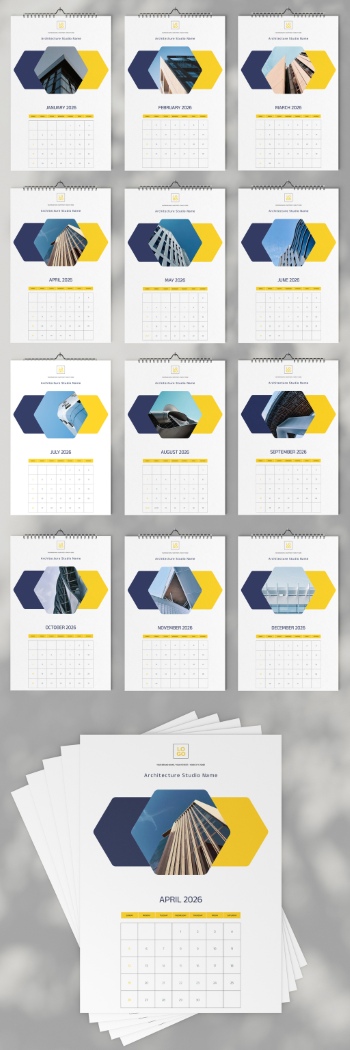 New Year 2026 Calendar Templates 29xINDT, 9xAIT