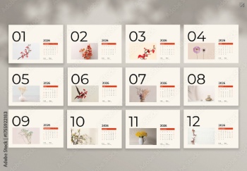New Year 2026 Calendar Templates 29xINDT, 9xAIT