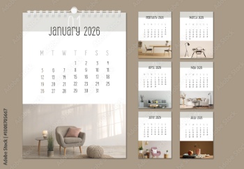 New Year 2026 Calendar Templates 29xINDT, 9xAIT