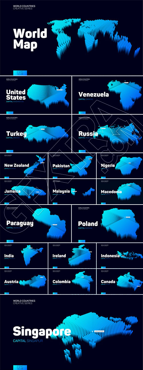 Abstract Isometric Maps of Counties with Hexagon Lines 92xAI