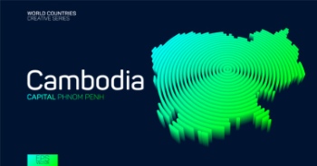 Abstract Isometric Maps of Counties with Circular Neon Lines 47xAI