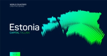 Abstract Isometric Maps of Counties with Circular Neon Lines 47xAI