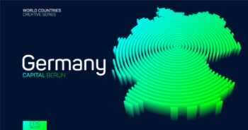 Abstract Isometric Maps of Counties with Circular Neon Lines 47xAI