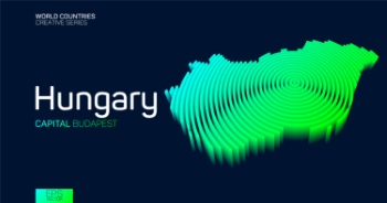 Abstract Isometric Maps of Counties with Circular Neon Lines 47xAI