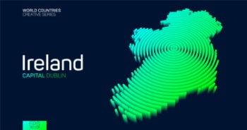 Abstract Isometric Maps of Counties with Circular Neon Lines 47xAI