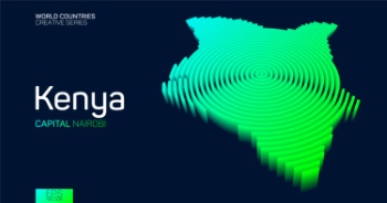 Abstract Isometric Maps of Counties with Circular Neon Lines 47xAI