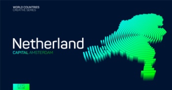 Abstract Isometric Maps of Counties with Circular Neon Lines 47xAI