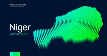 Abstract Isometric Maps of Counties with Circular Neon Lines 47xAI