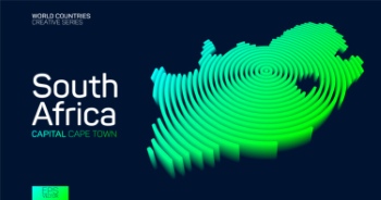 Abstract Isometric Maps of Counties with Circular Neon Lines 47xAI