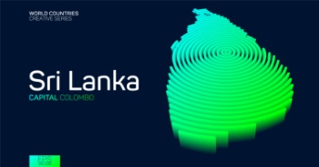 Abstract Isometric Maps of Counties with Circular Neon Lines 47xAI