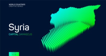 Abstract Isometric Maps of Counties with Circular Neon Lines 47xAI
