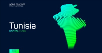 Abstract Isometric Maps of Counties with Circular Neon Lines 47xAI