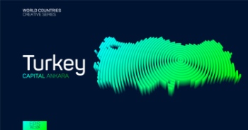Abstract Isometric Maps of Counties with Circular Neon Lines 47xAI