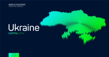 Abstract Isometric Maps of Counties with Circular Neon Lines 47xAI