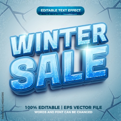 Winter, Ice & Snow Text Effects #1, 26xAI