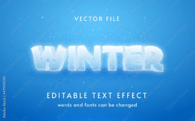 Winter, Ice & Snow Text Effects #1, 26xAI